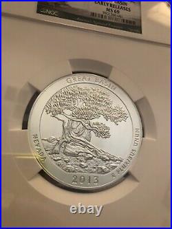 2013 5 Ounce Silver America the Beautiful Great Basin NGC MS69 Early Release WOW