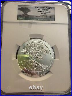 2013 5 Ounce Silver America the Beautiful Great Basin NGC MS69 Early Release WOW