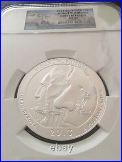2013 5 oz MOUNT RUSHMORE ATB NGC MS69 Silver Coin Early Releases