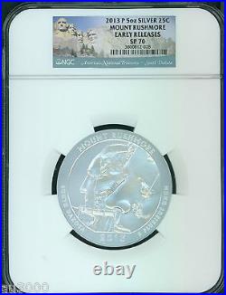 2013-P 5-COINS SET ATB NP 5 Oz. SILVER NGC SP70 EARLY RELEASES E. R