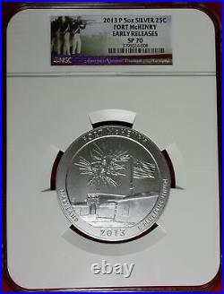 2013-P 5 Oz. Silver Fort McHenry America the Beautiful NGC SP70
