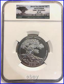 2013 P GREAT BASIN NV America Beautiful ATB 5 Oz SP69 EARLY RELEASE Graded NGC