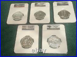 2013-P NGC SP70 ER Early Releases 5 oz America the Beautiful 5 Coin Set Complete