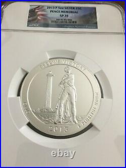 2013-P Peace Memorial ATB 5 Oz Silver Coin NGC SP70