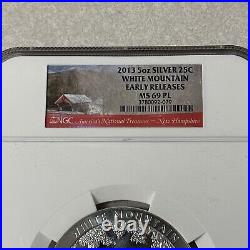 2013 Silver 5 Oz White Mountain Nh Atb Coin Ngc Ms 69 Pl Early Releases
