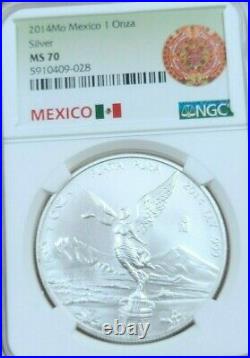 2014 Mexico Silver Libertad 1 Onza Ngc Ms 70 Beautiful Scarce Perfect Coin