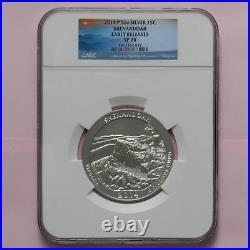 2014 P, 5 oz Silver, Shenandoah NGC SP70 ER America the Beautiful, UNC Coin