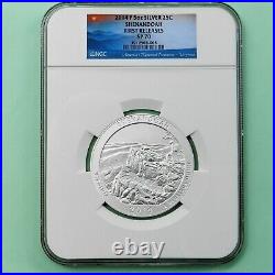 2014 P 5 oz Silver Shenandoah NGC SP70 FR America the Beautiful, UNC Coin