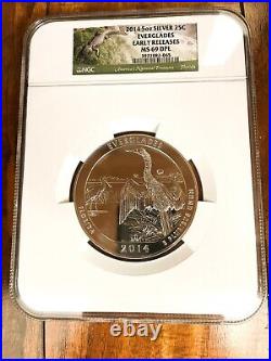 2014-P EVERGLADES PARK 5 Oz. SILVER NGC GRADED MS69 DPL EARLY RELEASES