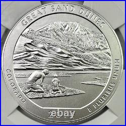 2014-P GREAT SAND DUNES 5oz. 999 Silver ATB NGC SP 70 Early Releases