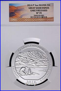 2014-P Great Sand Dunes ATB 5 Ounce Silver NGC SP70 National Treasure