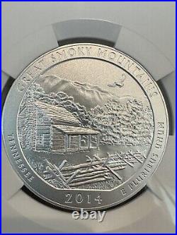 2014-P Great Smoky Mountains ATB 5 OZ. SILVER NGC SP70 EARLY RELEASES ER