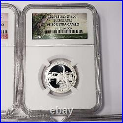 2014 S America The Beautiful Silver Proof Quarters NGC PF70 5 Coin Set VF-ATB79