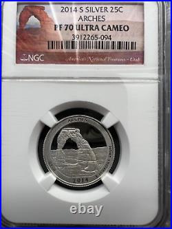 2014 S Silver 25C National Treasures Quarter 5 Coin Set NGC PF 70 Ultra Cameo