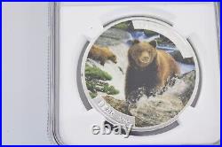 2015 $1 Niue Beautiful Wildlife 7k w Card NGC PF70 Ultra Cameo Bear