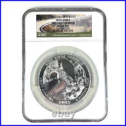 2015 5oz Silver 25C BLUE RIDGE First Day of Issue MS 69 DPL