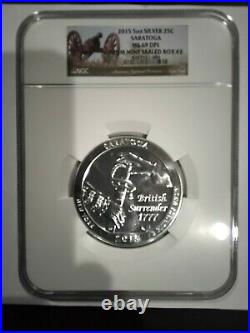 2015 America the Beautiful Saratoga MS69DPL 5 Oz. 999 Silver Coin