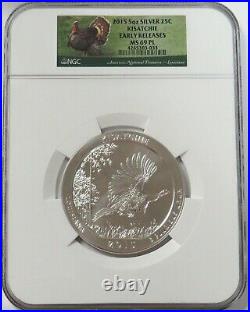 2015 Atb Kisatchie Silver 5 Oz America The Beautiful Ngc Ms 69 Pl Early Releases
