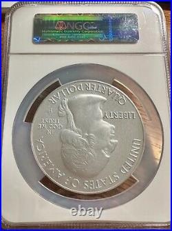 2015 P 5 OZ SILVER ATB Coin 25c SARATOGA SP70 FIRST DAY OF ISSUE NGC SP 70