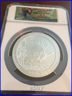 2015-P 5 oz Silver Coin ATB Kisatchie NGC SP70 FIRST DAY OF ISSUE