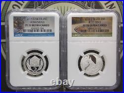 2015 S America the Beautiful ATB Proof SILVER (5 Coin) Set 25c NGC PF70 UC