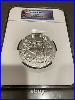 2016 P 5oz Silver 25c Theodore Roosevelt Ngc Sp 70