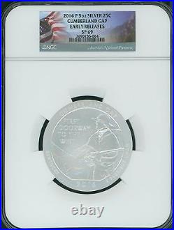 2016-P Cumberland Gap NP ATB 5 OZ. SILVER NGC SP69 SP-69 EARLY RELEASES ER E. R