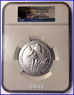 2016 P Fort Moultrie SC NP ATB 5 oz Silver First Day Of Issue NGC SP70