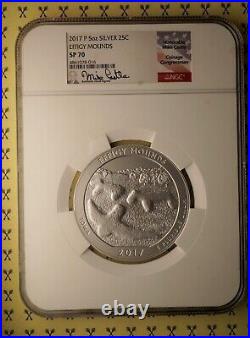 2017P Effigy Mounds NGC SP70 hand signed by Trillion Dollar Coin Congressman
