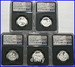 2017 S Ngc Pf70 Ucam Er Limited Edition Silver Quarter 5 Coin Set 225th Label