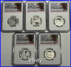 2017 S Ngc Pf70 Ucam Limited Edition Silver Quarter 5 Coin Set Trolley Label