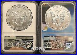 2018 & 2019 Silver Eagles Both Ms70, First Day Of Issue2 Beautiful Coins