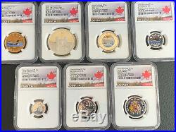 2018 Canada Silver Proof Set NGC PF70UCAM Beautiful 7 Coin Set Of Perfect Coins