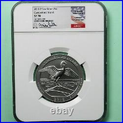 2018-P 5 oz Silver Coin, ATB, Cumberland Island, NGC SP 70, Mike Castle Signed