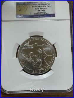 2019 5 Oz Silver ATB 25 Cent Pacific Historical Park Early Release NGC MS69PL
