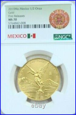 2019 Mexico Gold Libertad 1/2 Onza Ngc Ms 70 First Releases Beautiful Perfection