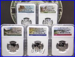 2019 S America the Beautiful ATB Proof SILVER (5 Coin) Set 25c NGC PF70 UC