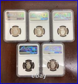 2019 S Clad 5 Coins Set Of Quarters Early Releases PF70 Ultra Cameo NGC