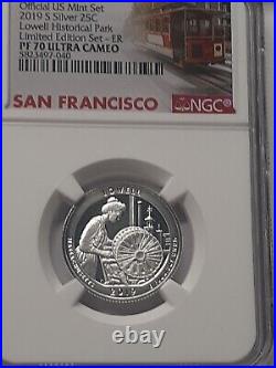 2019 S Proof Silver 5 Coin Quarter Dollar Ngc Pf70 Fdi From Limited Edition Set