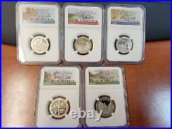 2019 S Washington Quarter (ATB) Clad 5 Coin Set Early Releases NGC PF70 UCAM