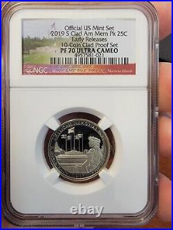 2019 S Washington Quarter (ATB) Clad 5 Coin Set Early Releases NGC PF70 UCAM