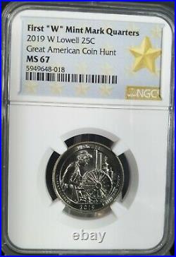2019 W 2019-W Lowell Quarter NGC MS67 American Coin Hunt Star Label 5949648-018