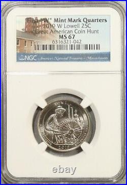 2019-W Lowell 25c Quarter NGC MS67 Great American Coin Hunt #1-042