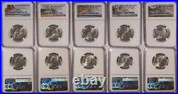 2019 W Lowell Memorial War San Antonio River 5 Coin Set Quarter 25c NGC MS 65