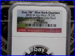 2019 W Memorial Park Quarter Great AMERICAN Coin Hunt 25c NGC MS67 #028ARC