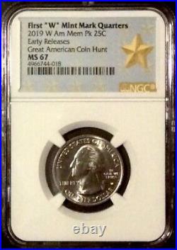 2019 W Silver 25c American Memorial Ngc Ms67 Early Releases Great Am. Coin Hunt