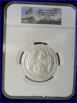 2020 ATB American Samoa Park 5 Oz Silver Coin NGC SP 70 Early Releases Z1677