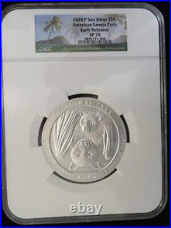 2020 ATB American Samoa Park 5 Oz Silver Coin NGC SP 70 Early Releases Z1678