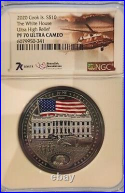 2020 Cook Is. S$10 The White House PF70 UC Ultra High Relief Silver Loc17