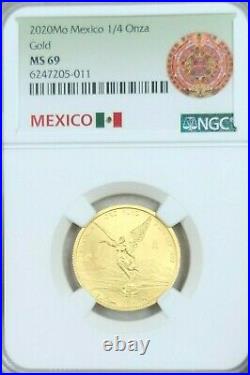2020 Mexico 1/4 Onza Gold Libertad Ngc Ms 69 Only 700 Minted Beautiful Key Date